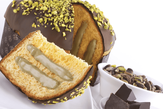Artisanal Sicilian cake with pistachio and chocolate.