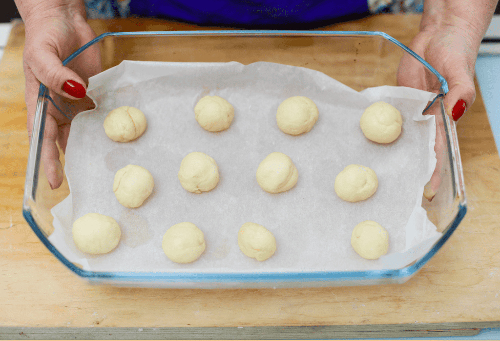 Pistì Sicilian Artisanal Sweets Delicious dough balls ready for baking.