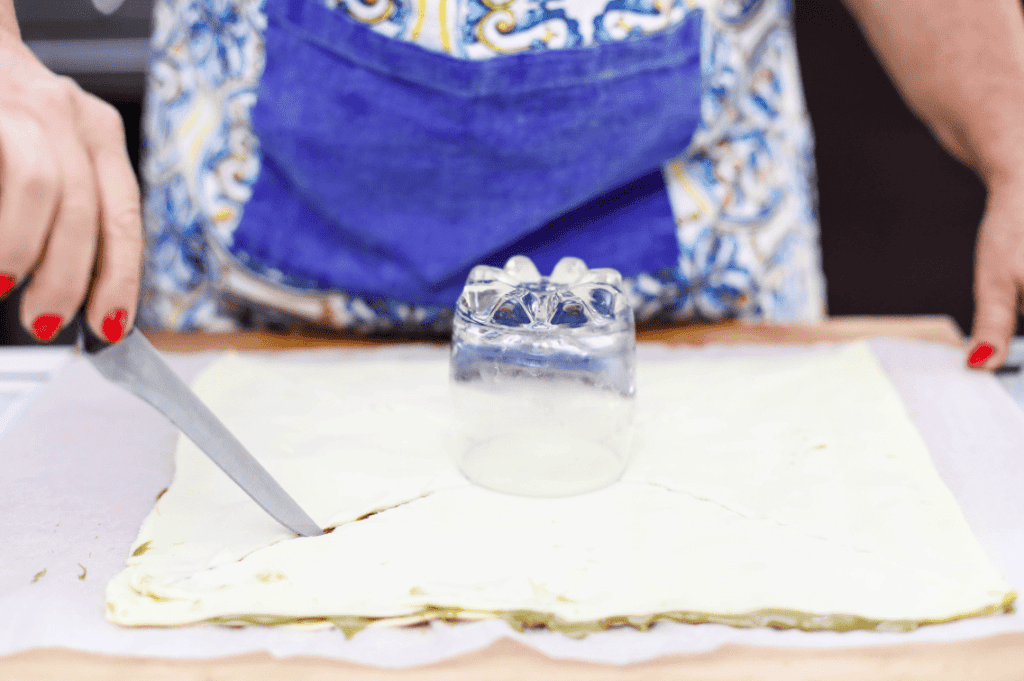Crepe dough preparation with ice cube mold Preparation of crepe dough with ice cube mold for a Sicilian dessert.