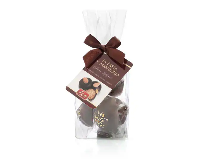 Artisanal Sicilian almond sweets in elegant packaging.