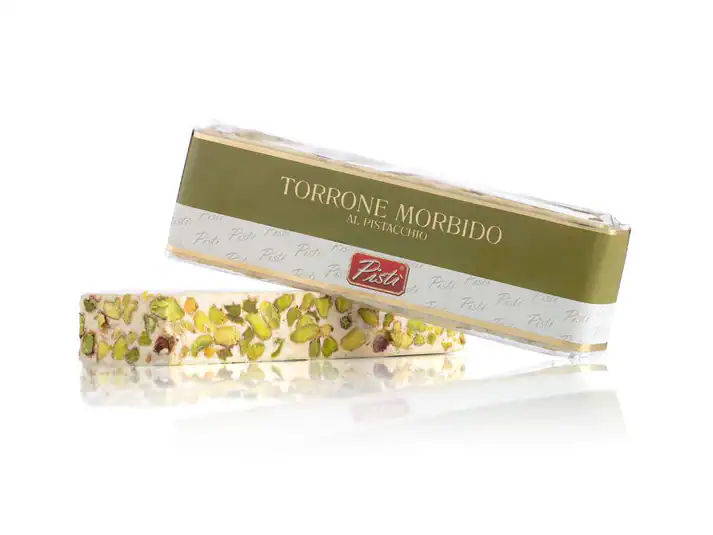 Morbido Sicilian nougat with pistachios and almonds.