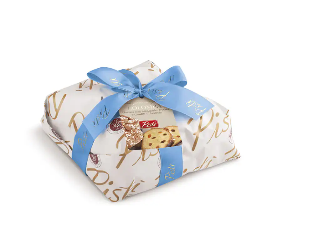 Artisanal Sicilian sweets wrapped with a blue ribbon.